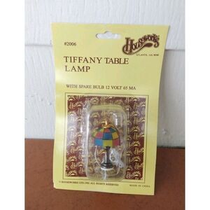 Dollhouse Miniature 12v Electric Tiffany Shade with SPARE BULB Table Lamp NOS